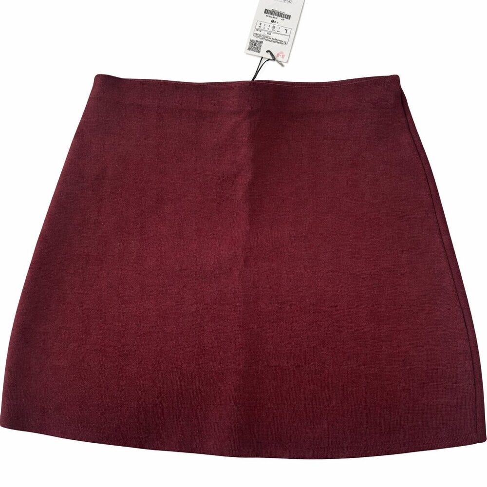 Zara Brown Knit Mini Skirt – Size L (New with Tags)